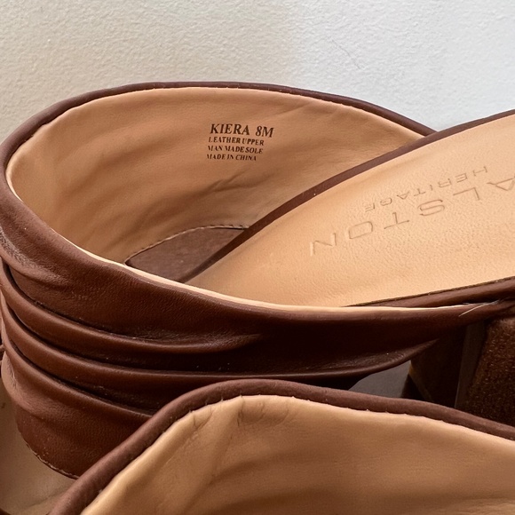 Halston Heritage Kiera brown leather pleated sandals size 8 - Picture 15 of 15